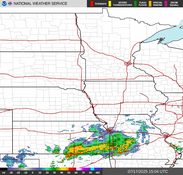 Weather radar map